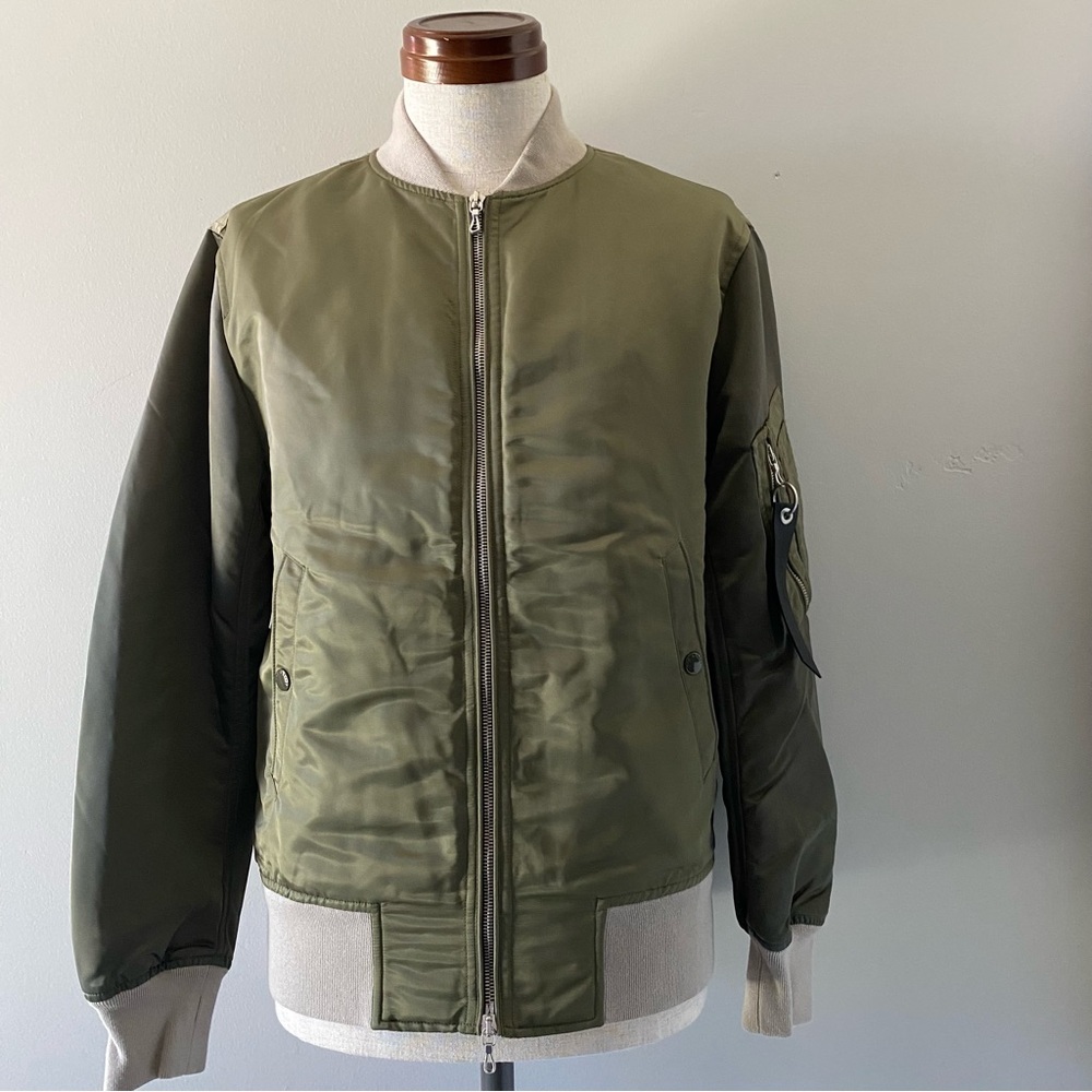 Rag & Bone men’s color block green Manston nylon bomber jacket, XS NWT